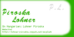 piroska lohner business card